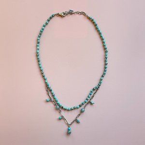 Silpada Necklace Silver Turquoise Howlite Kyanite 2 Double Strand N1675